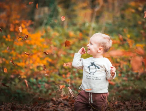 Portret Herfstbos Kind