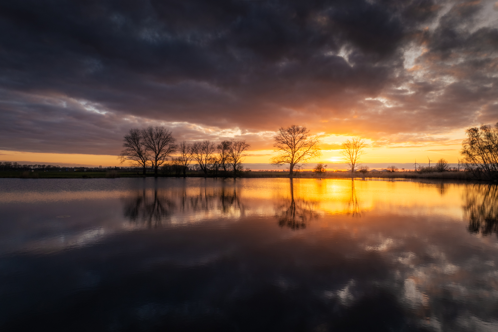 Elshoutse Wiel Zonsondergang Reflectie